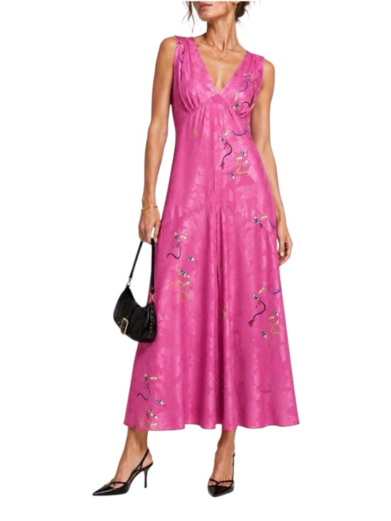 Nicole Miller Dresses & Skirts - Rare Vintage Nicole Miller 100% Silk Paint Tube Novelty Print Jacquard Maxi Dres